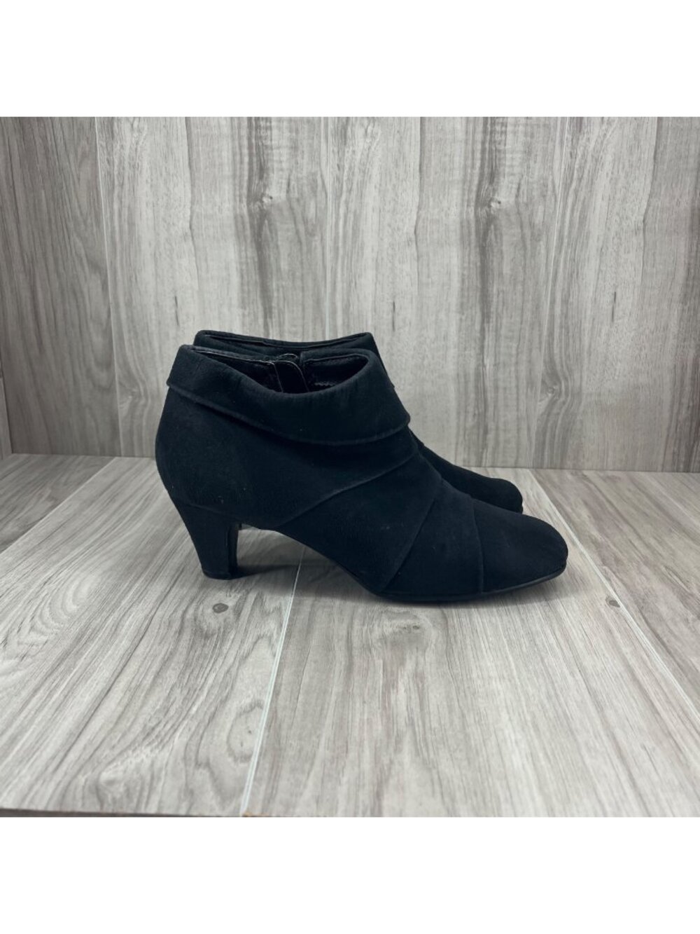 Aerosoles Ankle Boots Womens 8M Black Fabric Zip Booties